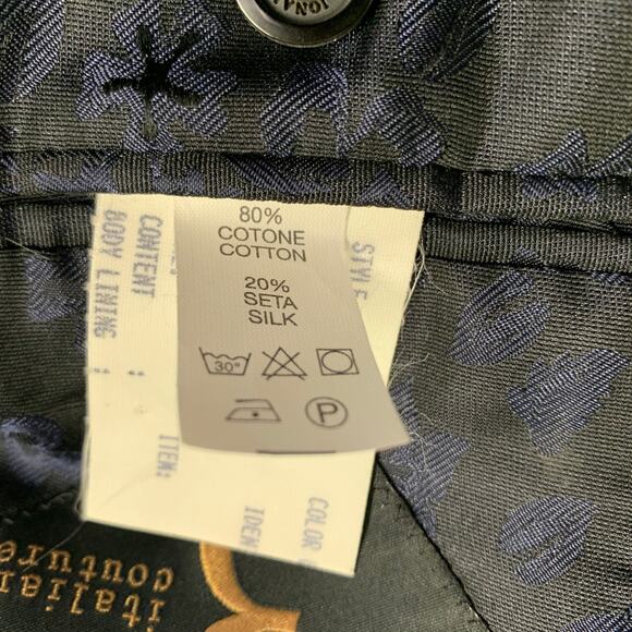 BILLIONAIRE ITALIAN COUTURE Size 38 Black Cotton Silk Shawl Collar Sport Coat - Picture 8 of 9